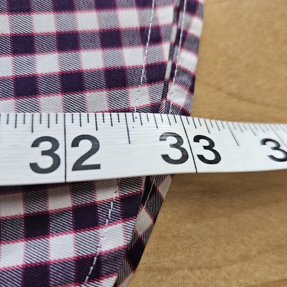 Peter Millar Mens Long Sleeve Purple White Plaid Button Down Size Large - Picture 7 of 10